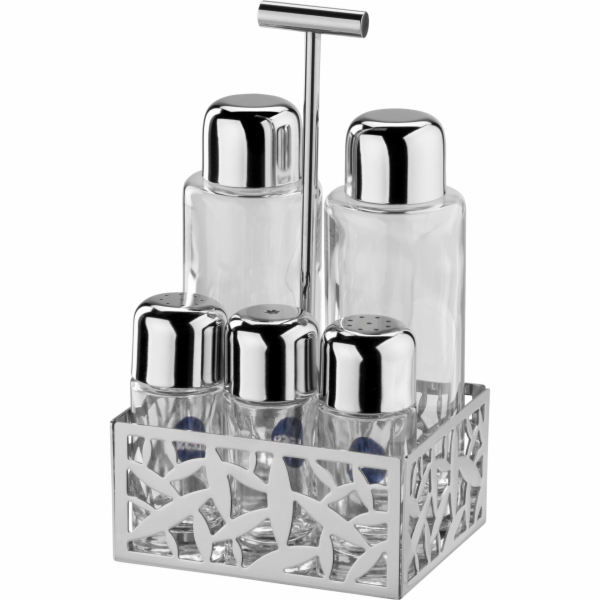 Alessi Cactus Condiment Set -  oil,vinegar,S+P,spices MSA16