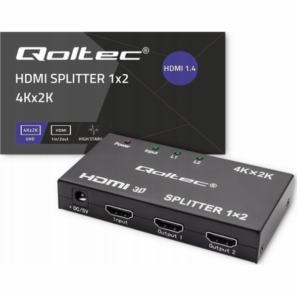 Qoltec 51796 Active HDMI Splitter 2 x HDMI 4K x 2K | 3,4 ...