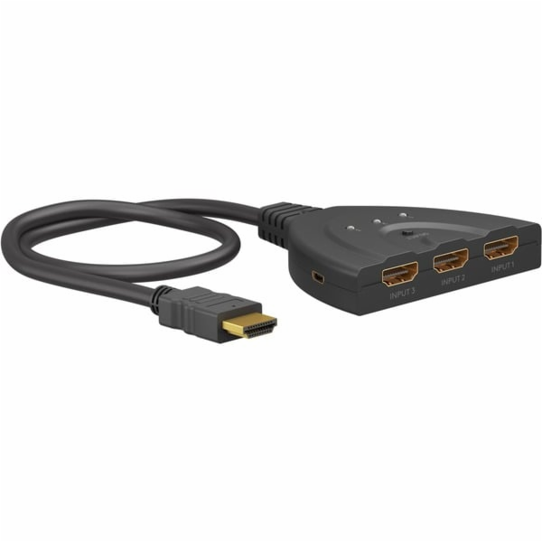 Goobay HDMI přepínač 3 na 1 (4K @ 60Hz), HDMI přepínač (č...