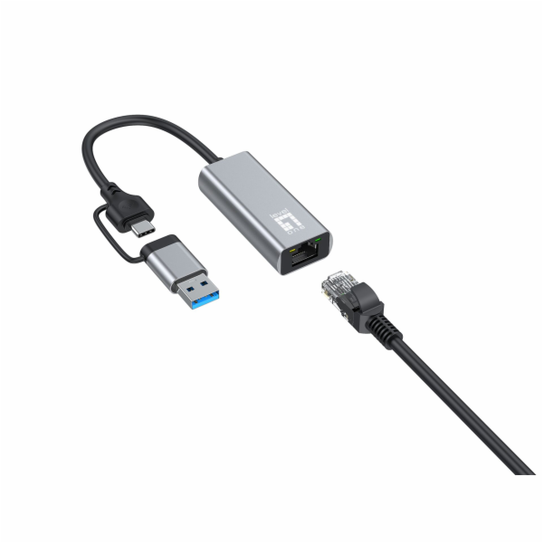 Adaptér LevelOne USB Adaptér LevelOne USB-C + USB-A -> RJ...