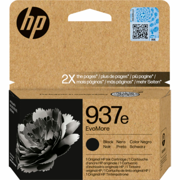 HP 937e inkoustová náplň černá, 4S6W9NE