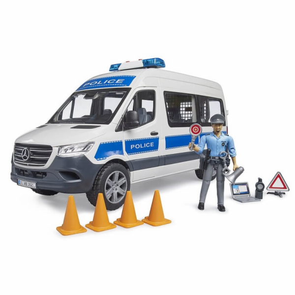 BRUDER MB Sprinter policejní vozidlo se světelným a zvuko...