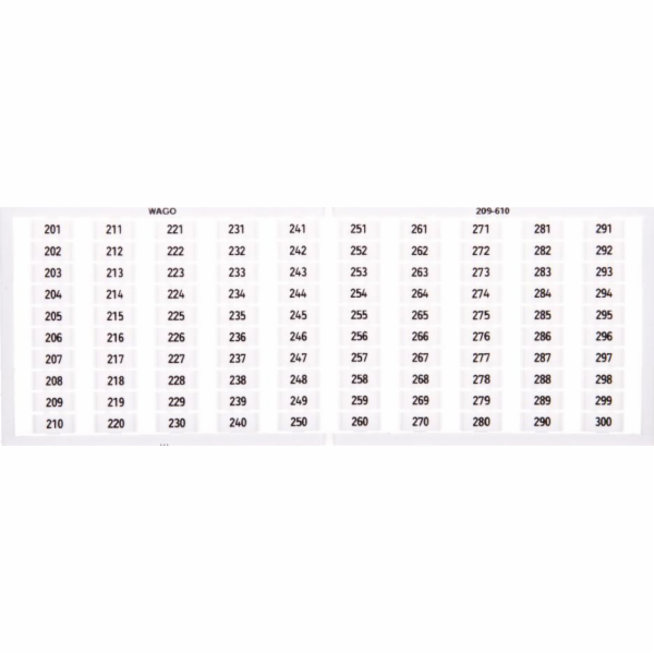 Rám Wago s popisky 1x 201-300 209-610