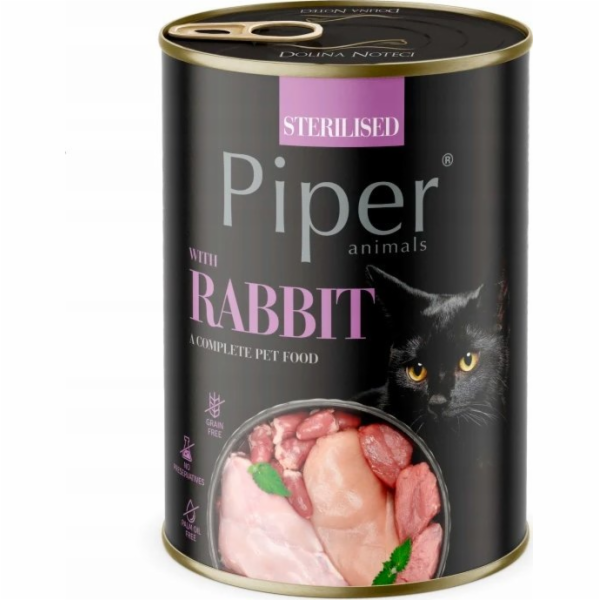 PIPER Sterilised Rabbit - mokré krmivo pro kočky - 400g