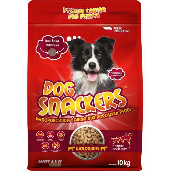 BIOFEED Dog Snackers Adult medium & large Beef - suché kr...