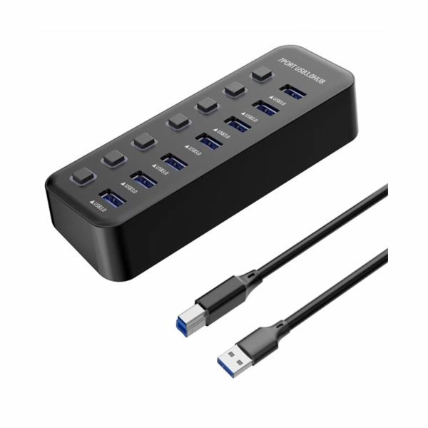 USB 3.2 Superspeed HUB 7-portový s vypínači portů