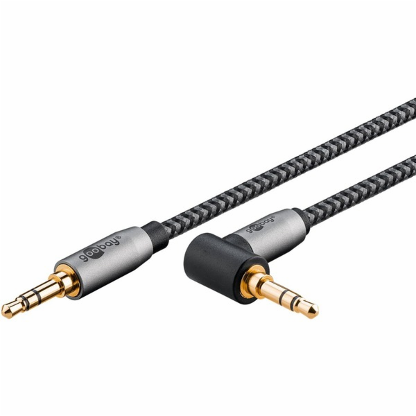 Goobay Propojovací audio kabel Plus AUX 3,5mm stereo, 90°...