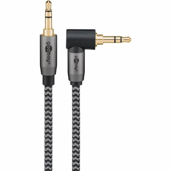 Goobay Propojovací audio kabel Plus AUX 3,5mm stereo, 90°...