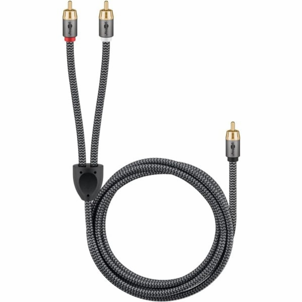 Goobay Plus RCA Y-kabel (černo-stříbrný, 5 metrů)