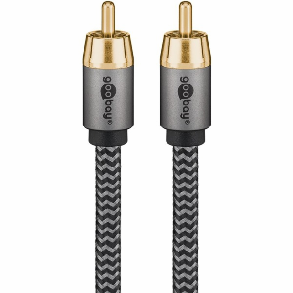 Goobay Kabel Plus Mono RCA (černo-stříbrný, 2 metry)