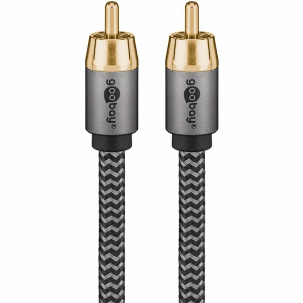 Goobay Kabel Plus Mono RCA (černo-stříbrný, 5 metrů)