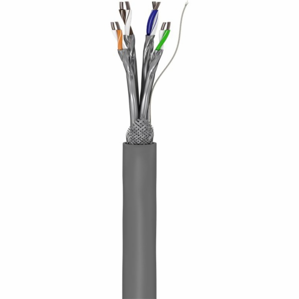 Goobay Síťový kabel Cat.6, S/FTP (PiMF) (šedý, 305 metrů)