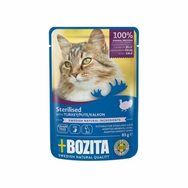 BOZITA sterilované kousky v želé s krůtím masem - vlhké k...