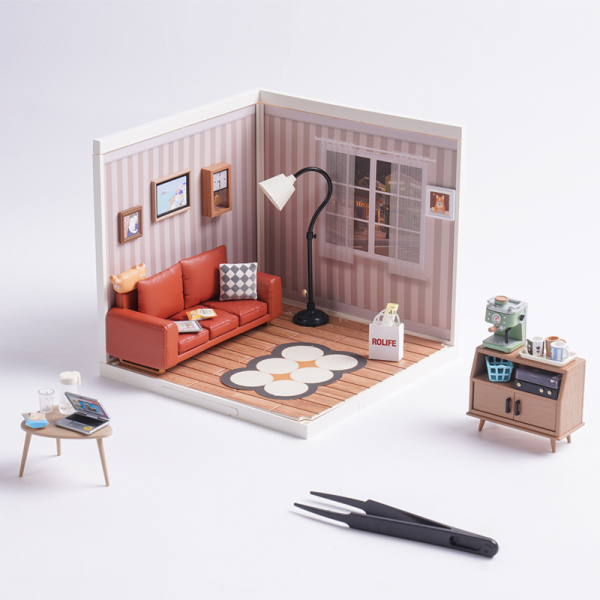 RoboTime 3D dřevěná skládačka Miniatura domečku Útulný ob...
