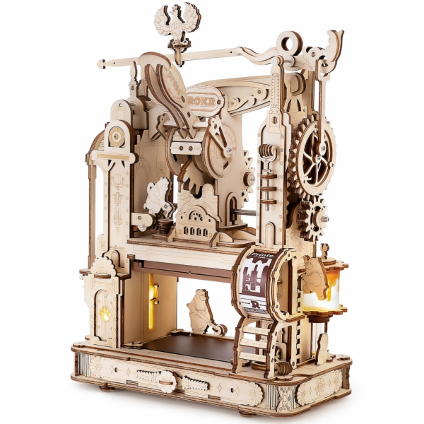 RoboTime 3D dřevěná mechanická skládačka Tiskařský lis
