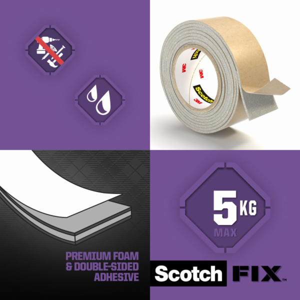 Scotch Fix MIrror Doppels. Klebe  band 19mmx1,5m weiß