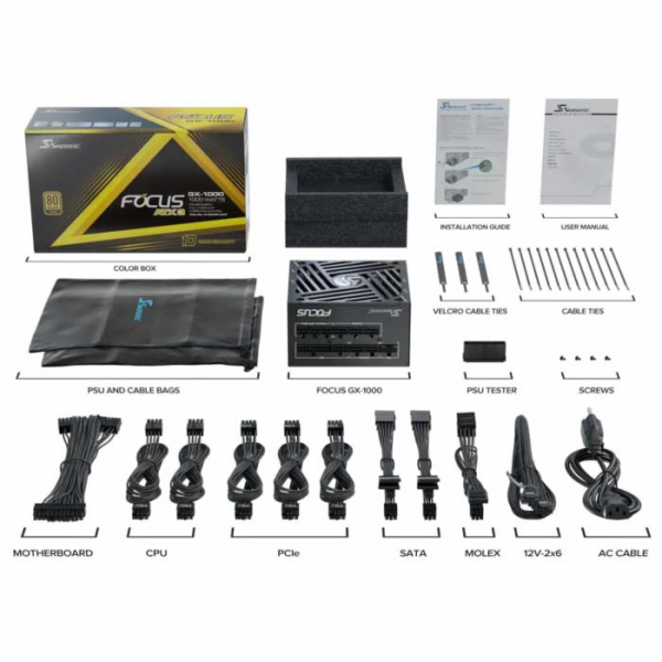 Seasonic FOCUS GX-1000-V4 1000W ATX3.1, PC zdroj