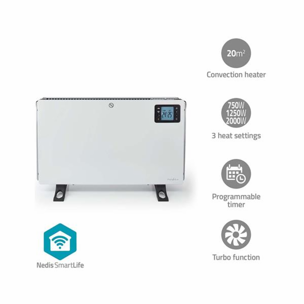Ventilátor Nedis SmartLife konvekční, horkovzdušný HTCO50WTW