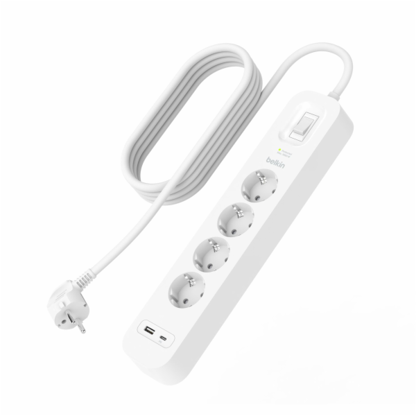 Belkin Surge Socket 4-fold +  USB-A+C,525J,18W,2m SRB001v...