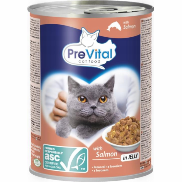 PREVITAL Cat Food s lososem ASC v želé - mokré krmivo pro...