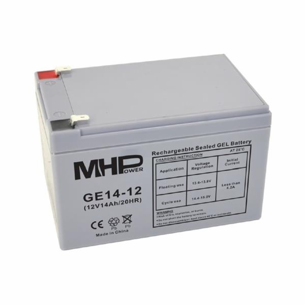 MHPower GE14-12 Gelový akumulátor 12V/14Ah, Faston F2 - 6...