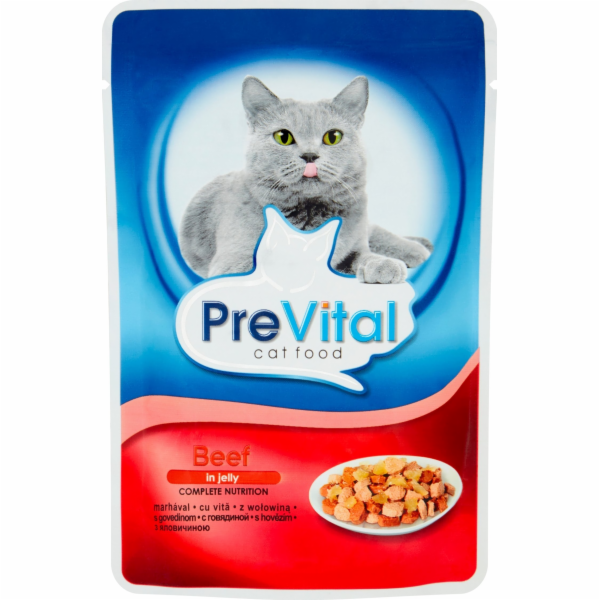 PREVITAL Beef in jelly - mokré krmivo pro kočky - 100g