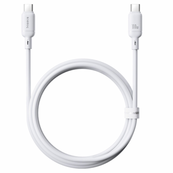 Rychlonabíjecí kabel Baseus Silky USB-C/USB-C 1m 100W bílý