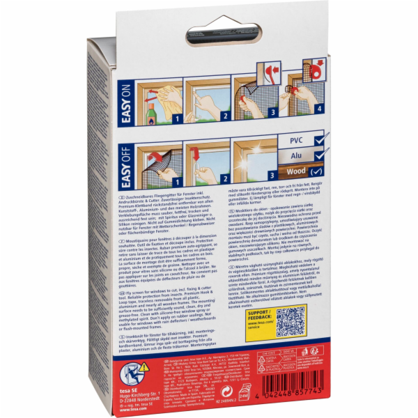 Tesa Insect Stop for Windows  Hook&amp;Loop 1,2x2,4m Blac...