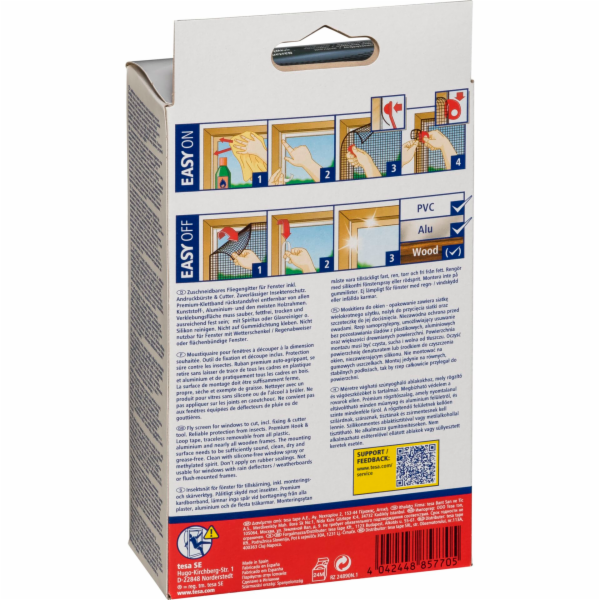 Tesa Insect Stop for Windows  Hook&amp;Loop 1,7x1,8m Blac...