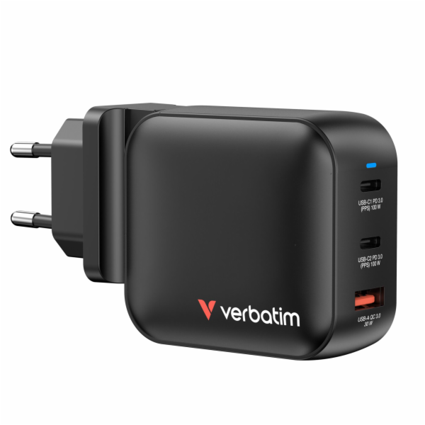 Verbatim Mini GaN Charger 100W  3Port US/EU/UK ADP       ...