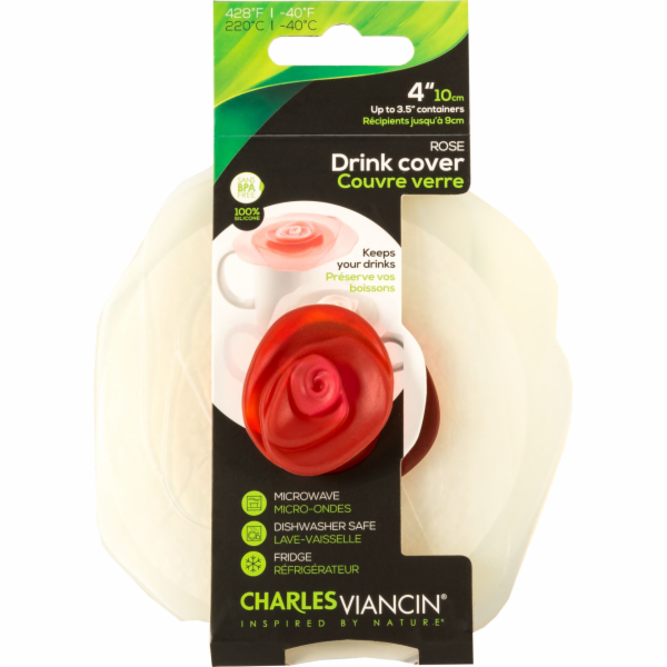 Charles Viancin ROSE 11,5 cm 2  Silicone Drink Covers whi...