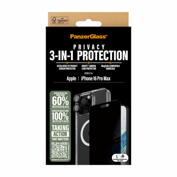 PanzerGlass 3-in-1 Privacy  Protection Bundle iP 16 Pro Max