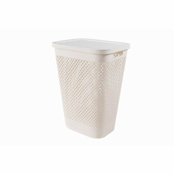Koš na prádlo Curver Pure 55 l krémový s víkem