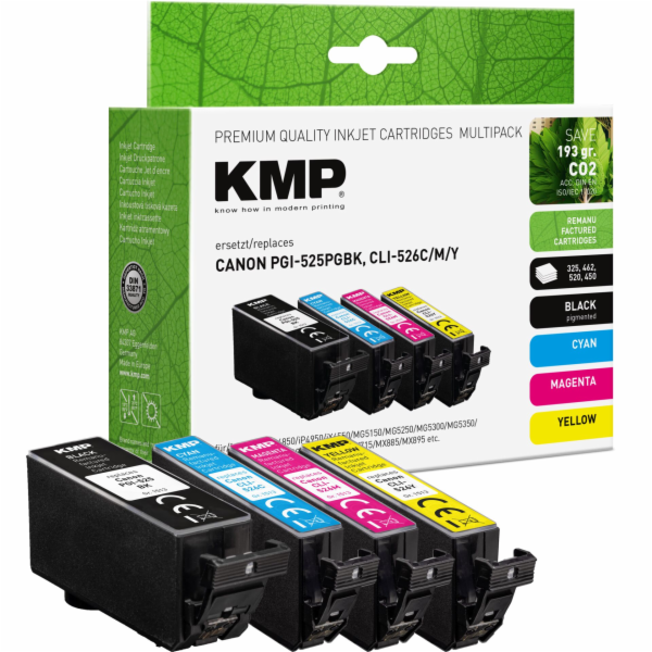 KMP Multipack replaces  Canon PGI-525/CLI-526 C/M/Y