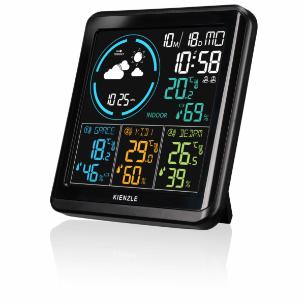 KIENZLE Home Weather Station w.  3 Radio-Controlled Sensors