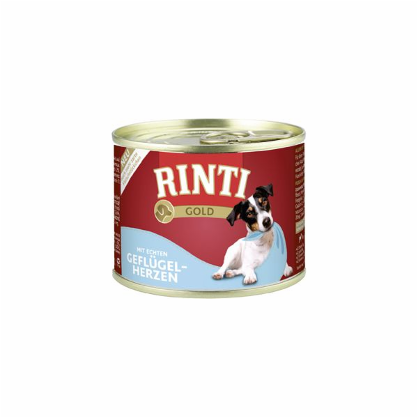 RINTI Gold Poultry hearts - vlhké krmivo pro psy - 185g