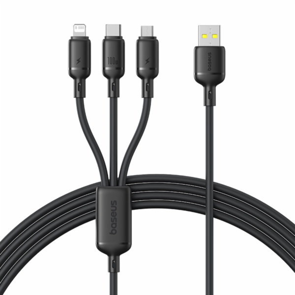 Baseus Rapid Series 3-in-1  USB-A 100W 1.5m, Black