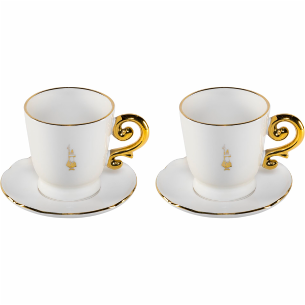 Bialetti Set 2 Cappuccino Cups  incl. saucers Pure Gold