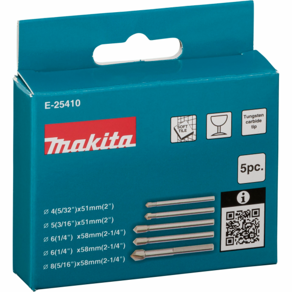 Makita Glas- und Fliesenbohrer-Satz 5-teilig, E-25410 (mi...