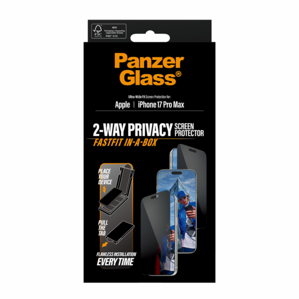 PanzerGlass Privacy BK Rahmen  iP 17 Pro Max UWF Fastfit