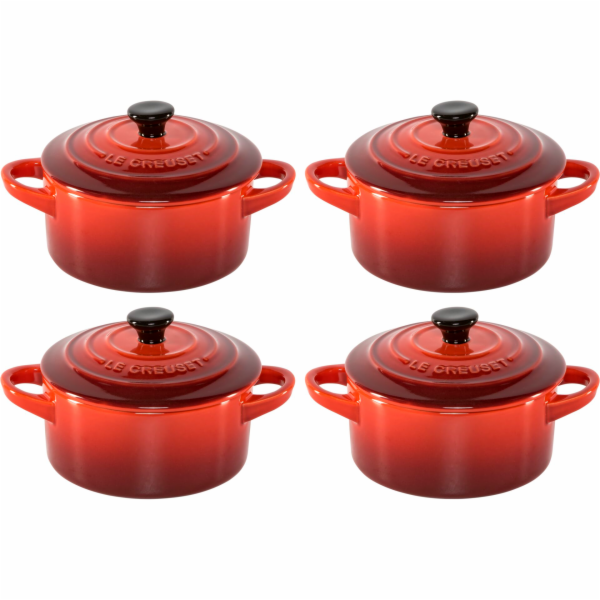 Le Creuset Stoneware Set of 4  petite Casseroles 10x5cm c...