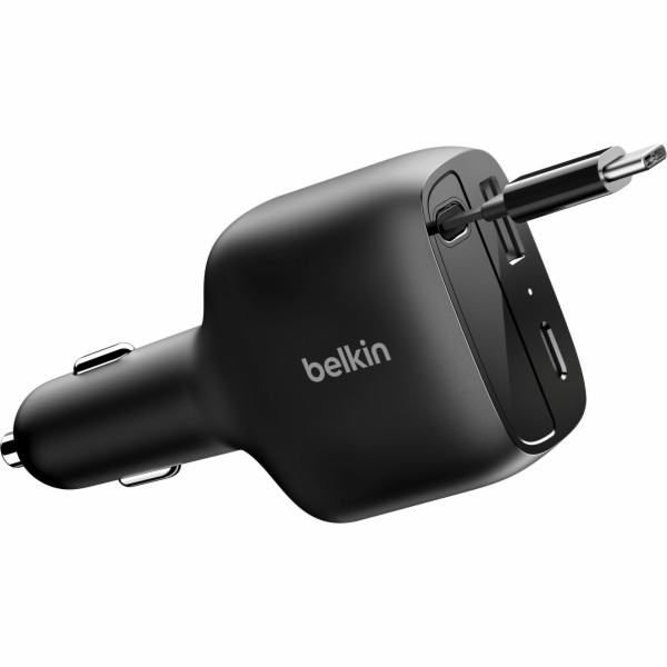 Belkin Boostcharge Car Charger  75W retract.USB-C cbl.CCC...