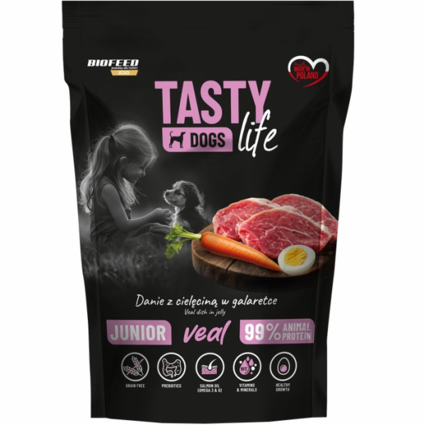 BIOFEED Tasty Dogs Life Junior Veal - vlhké krmivo pro ps...