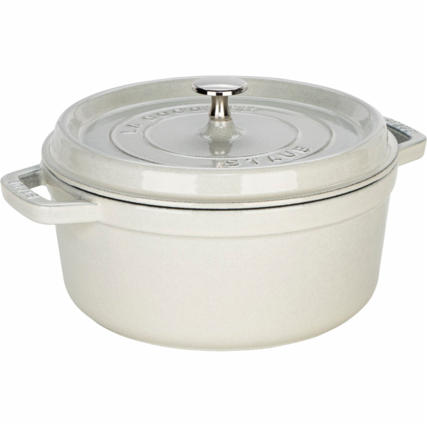Staub La Cocotte 24cm round,  White Truffle, Cast Iron
