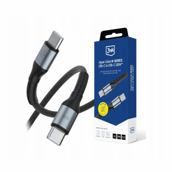 3mk kabel Hyper Cable N-SERIES C to C 1m 20V/5A 100W Black
