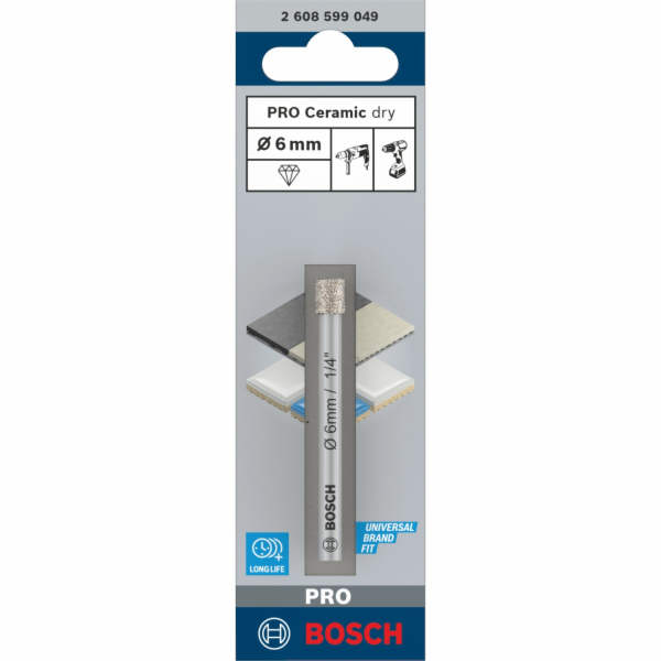 Bosch PRO Diamantový vrták Bosch do keramiky 6 mm x 66 mm