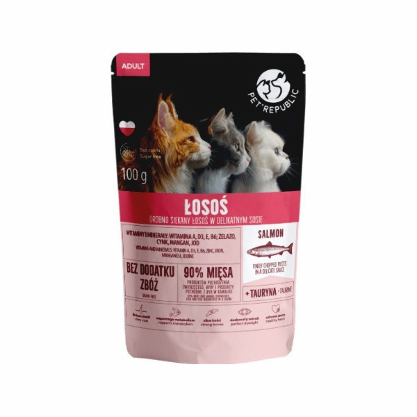 PET REPUBLIC Adult Losos nakrájený nadrobno - mokré krmiv...