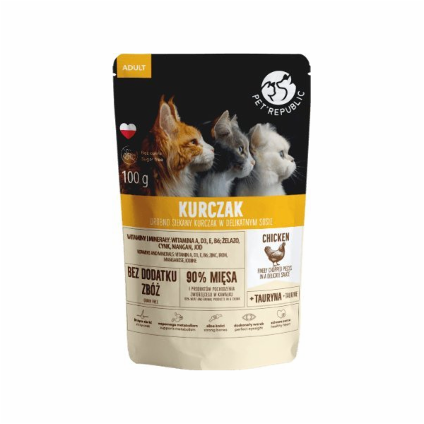PET REPUBLIC Adult Kuře nakrájené nadrobno - mokré krmivo...