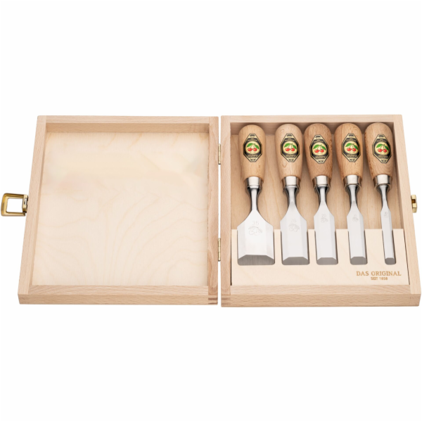 Kirschen Short chisel set in  wooden box, 5 pcs.