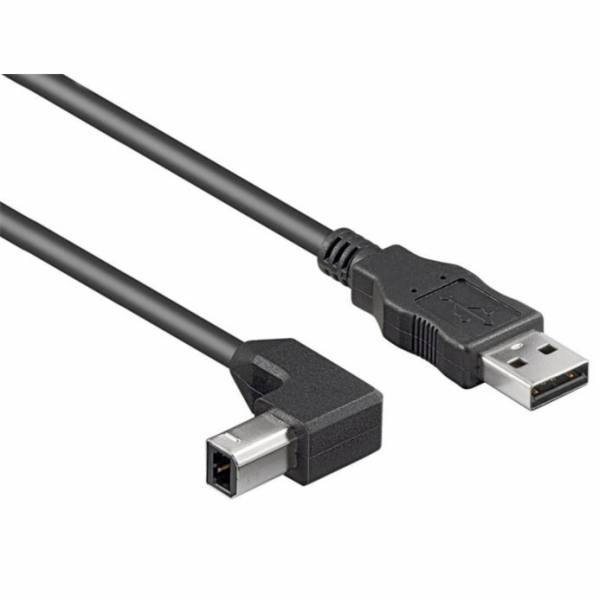 Kabel PremiumCord USB 2.0 A-B pro tiskárny 5m, 90° B-kone...
